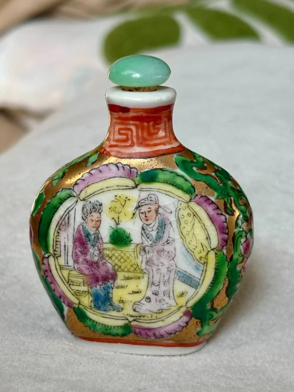 Antique Chinese Famille Rose Snuff Bottle - Picture 4 of 14